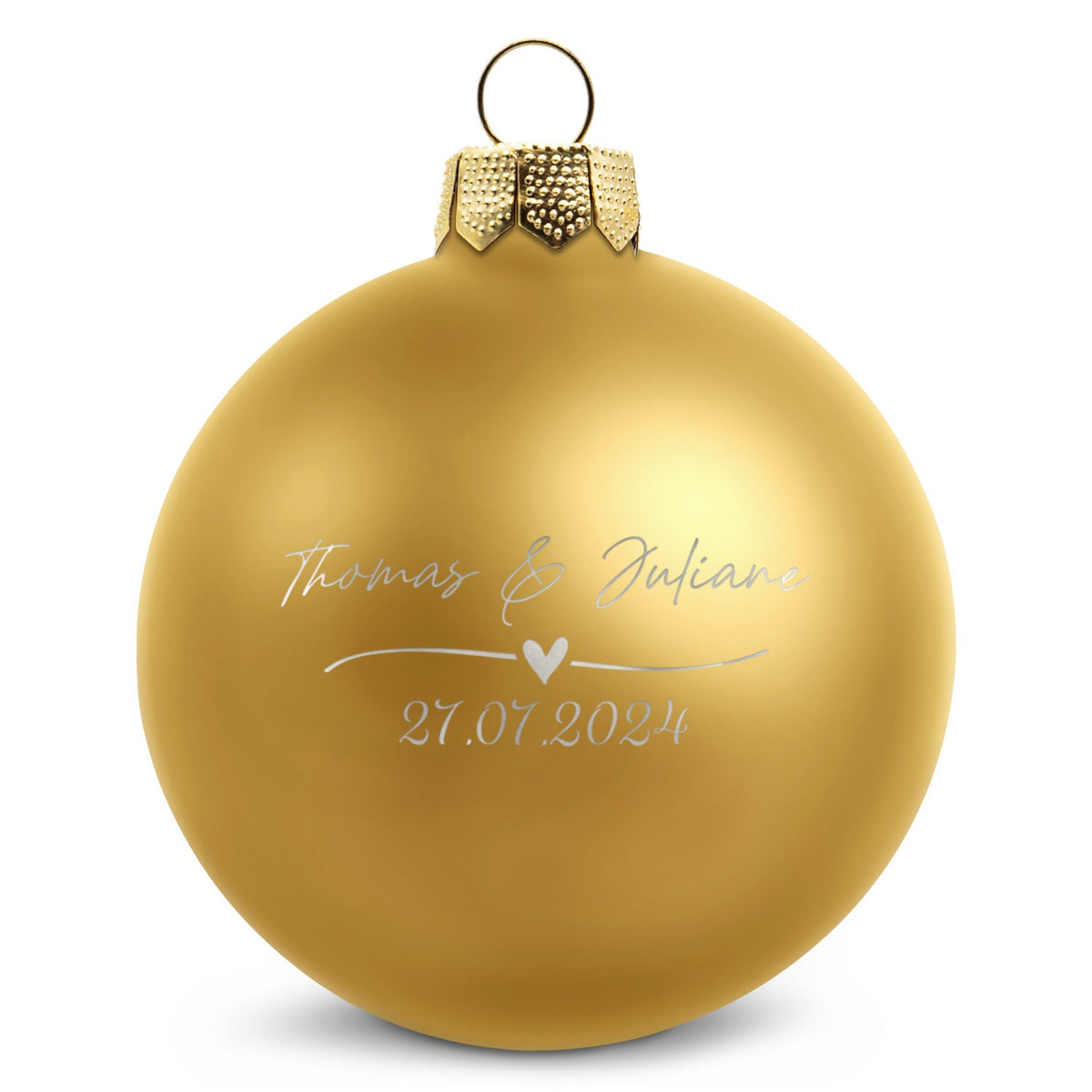 Weihnachtskugel Wedding Love – Gold matt