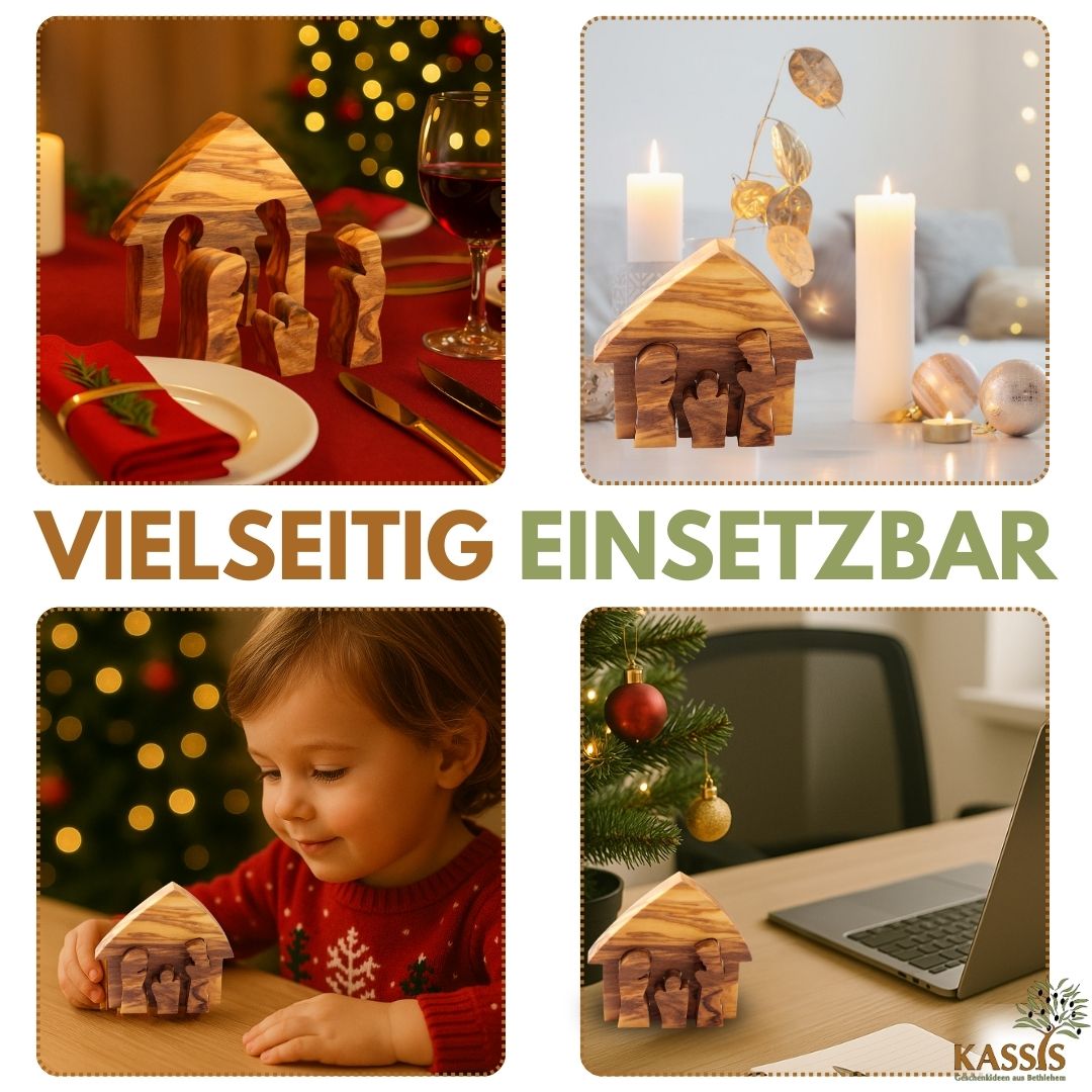 Mini-kerststal van olijfhout – puzzel 6,5 cm