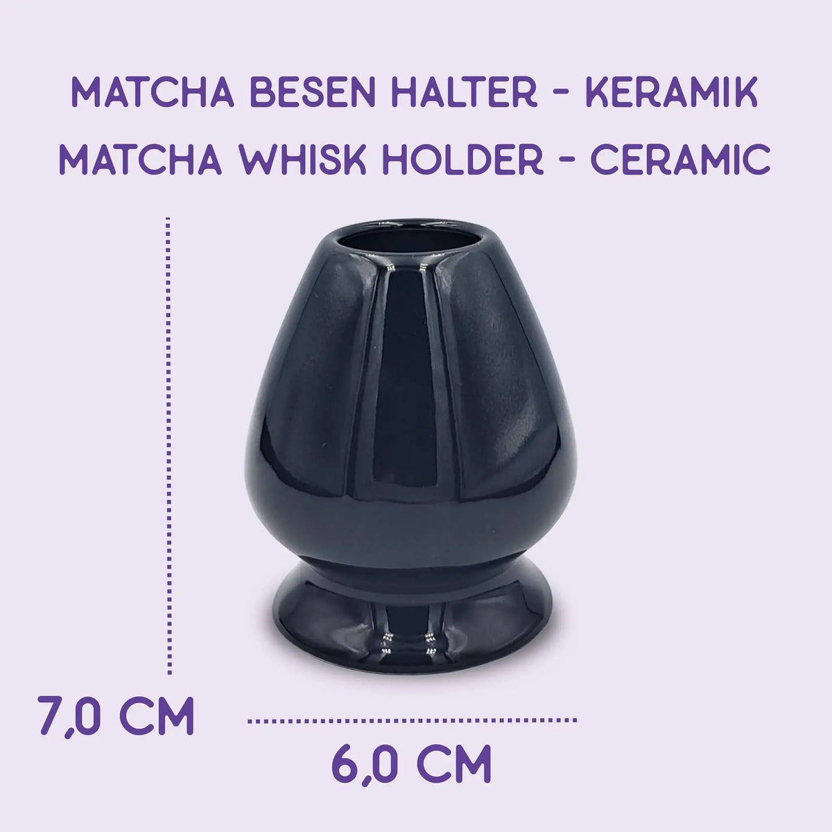 Matcha Besen Halter Kusenaoshi Schwarz aus Keramik - by SteinKunstWerk | Matchabesen aus nachhaltiger Herstellung