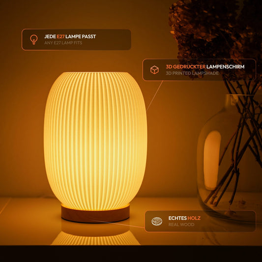 Boa Tischlampe – Produktansicht der weich gerundeten Leuchtenform
