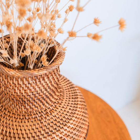 Dekovase KAMARI (braun) – Rattan