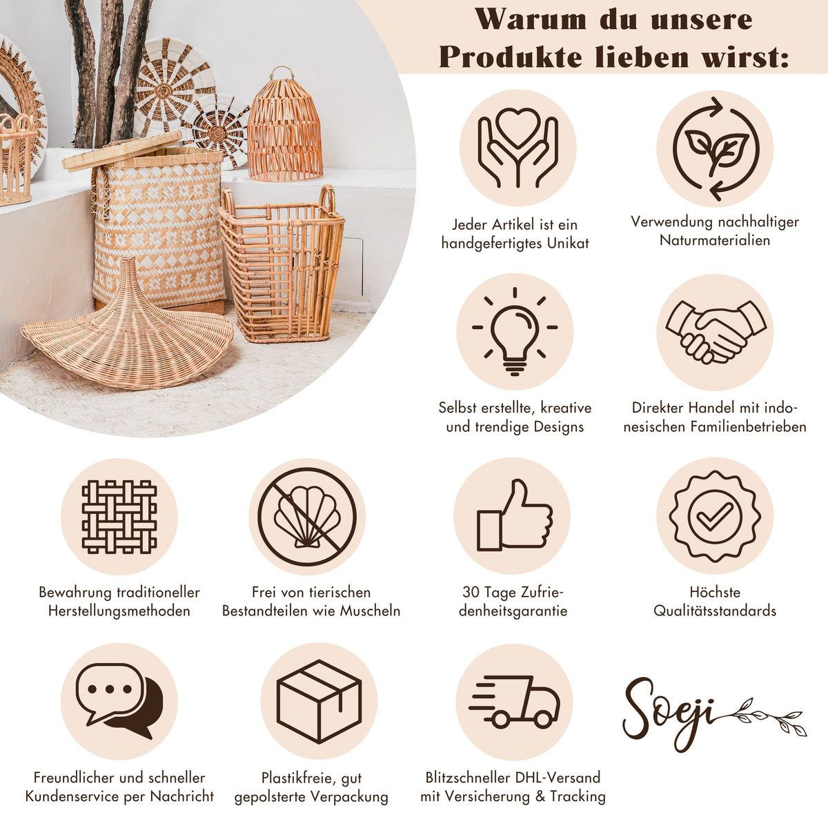 Pflanzenständer AKARA – Rattan