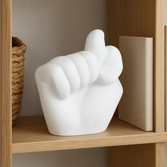 Humorvolle Handfigur als Deko für Schreibtisch und Regal