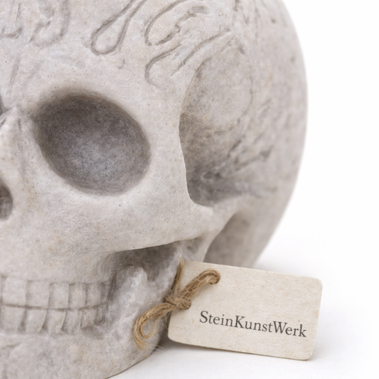Gothic schedel decoratiefiguur in lichte variant voor Halloween en dark interior