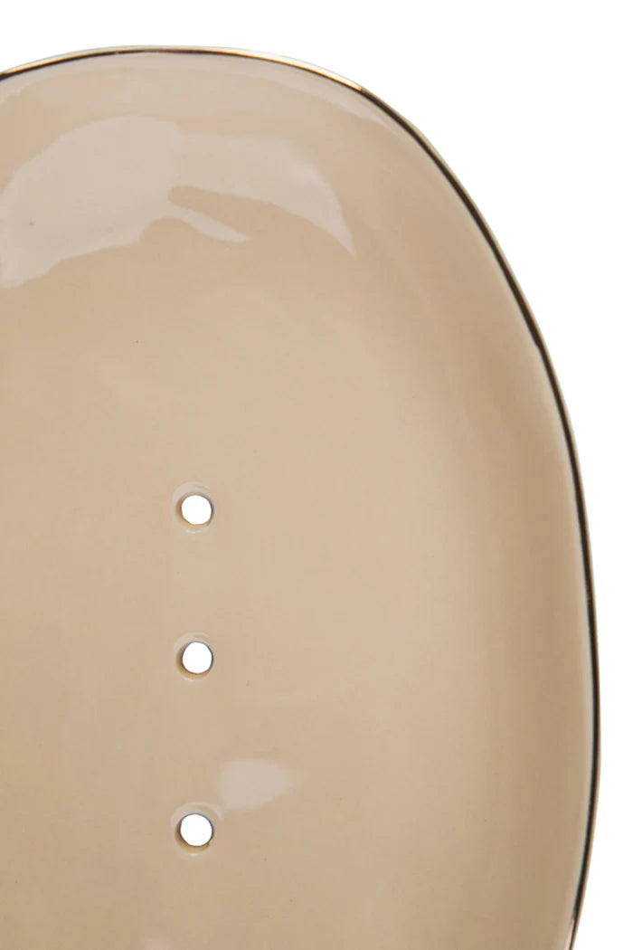 Tranquillo CLASSIC Seifenschale – Beige mit Goldrand – Produktabbildung 4