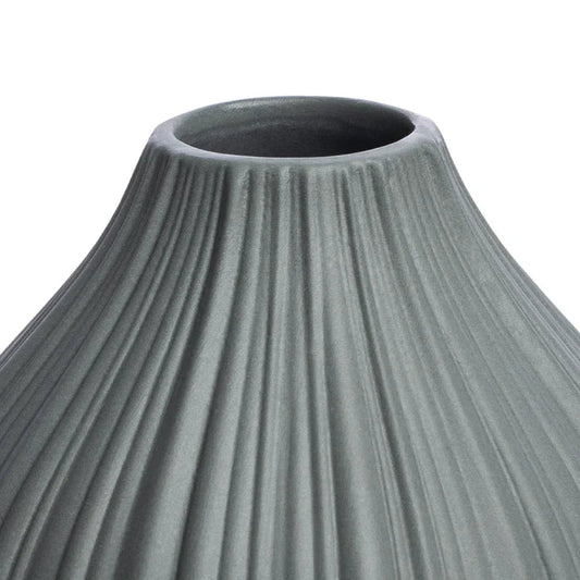 Tranquillo Vase VINTAGE Grau, Ø 9 cm, mit einzelnen Blüten dekoriert
