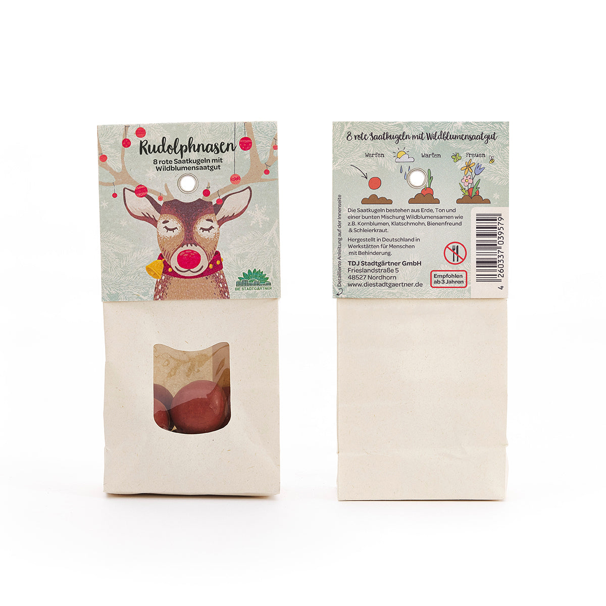 Rudolphnasen – Rote Blumenmurmeln zu Weihnachten