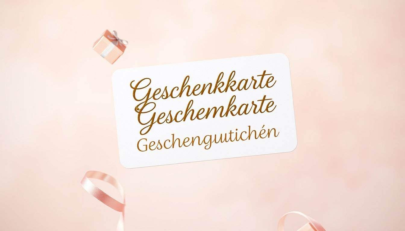 Geschenkkarte mit persönlicher Nachricht und kleiner Aufmerksamkeit
