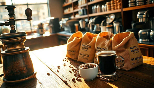Geröstete Kaffeebohnen in verschiedenen Röstgraden