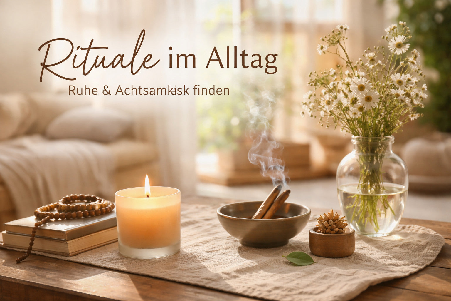 Offenes Journal neben einer dezenten Duftquelle für eine ruhige Schreibpraxis