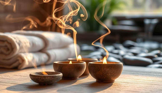 Incense and soft light for a relaxing evening routine at home