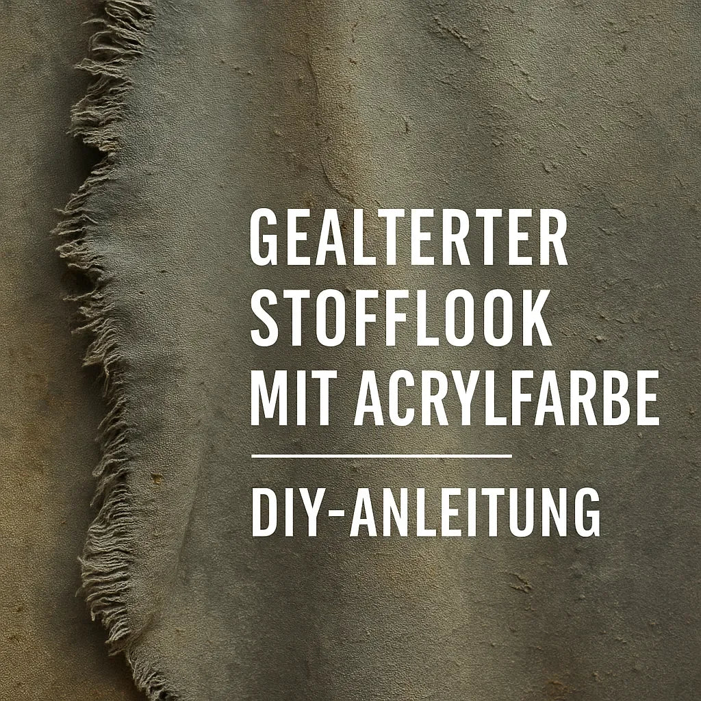 Mit Acrylfarbe gestaltete Oberfläche im gealterten textilen Look