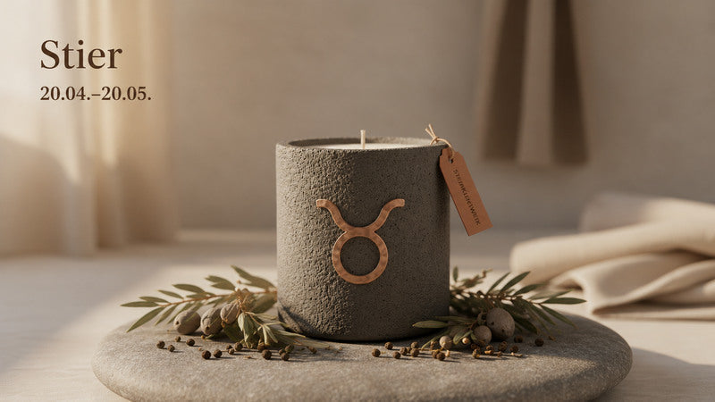 Taurus zodiac candle and slow living ritual inspiration by SteinKunstWerk