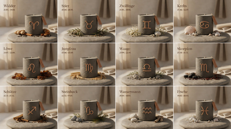 Water signs zodiac candle ritual inspiration for Cancer Scorpio and Pisces by SteinKunstWerk