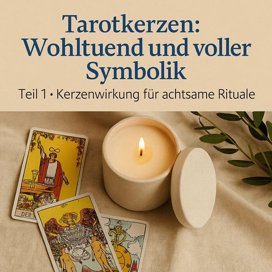 Symbolbild: Tarot-Kerzen mit Motiven für ein achtsames Kerzenritual