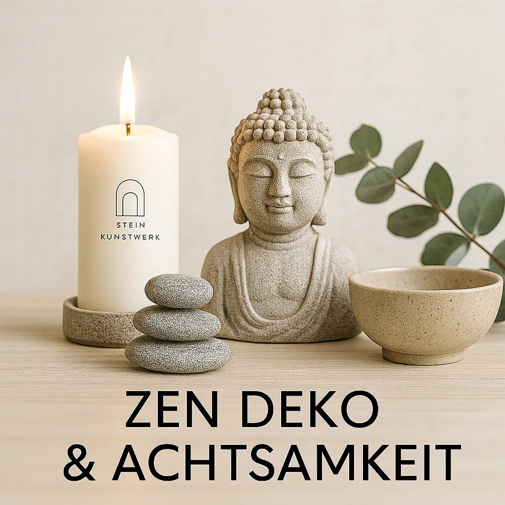 Mindful home inspiration with candle and zen decor for a calm July by SteinKunstWerk