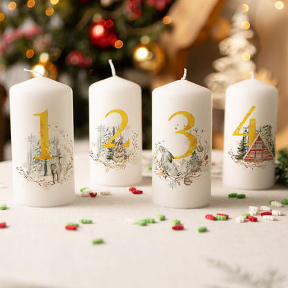 Adventskaarsen ‘Gouden cijfers’ – set van 4