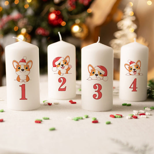Adventskaarsen „Honden“ – set van 4 voor hondenliefhebbers
