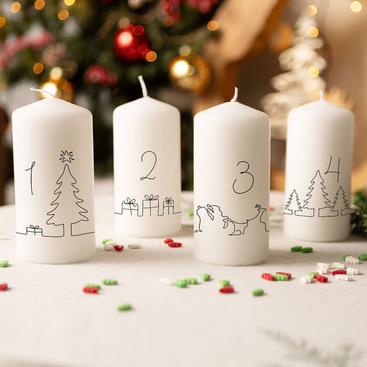 Adventskaarsen ‘Lijn’ – minimalistische set van 4