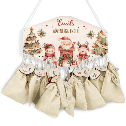 Gepersonaliseerde houten adventskalender „Sinterklaas“ – met naam