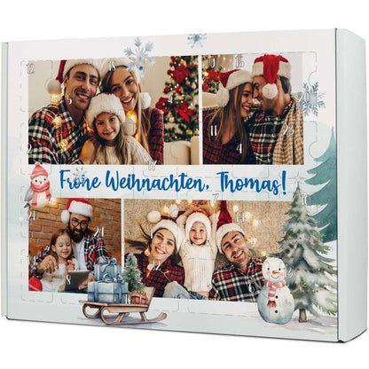 Foto-adventskalender met 4 foto's & eigen tekst – om zelf te vullen