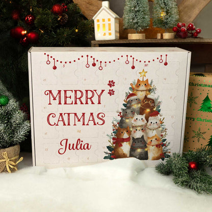 Personalisierter DIY-Adventskalender Catmas zum Befüllen