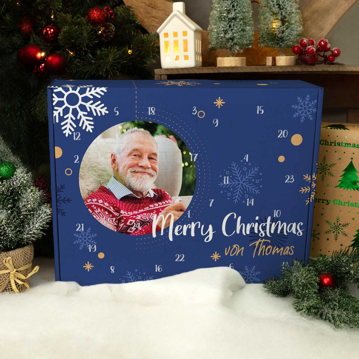 Foto-Adventskalender mit Foto und Name zum Befüllen