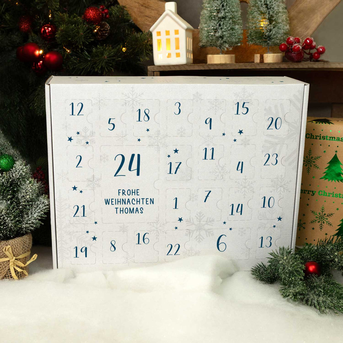 Personalisierter DIY-Adventskalender Nummern in vier Farben