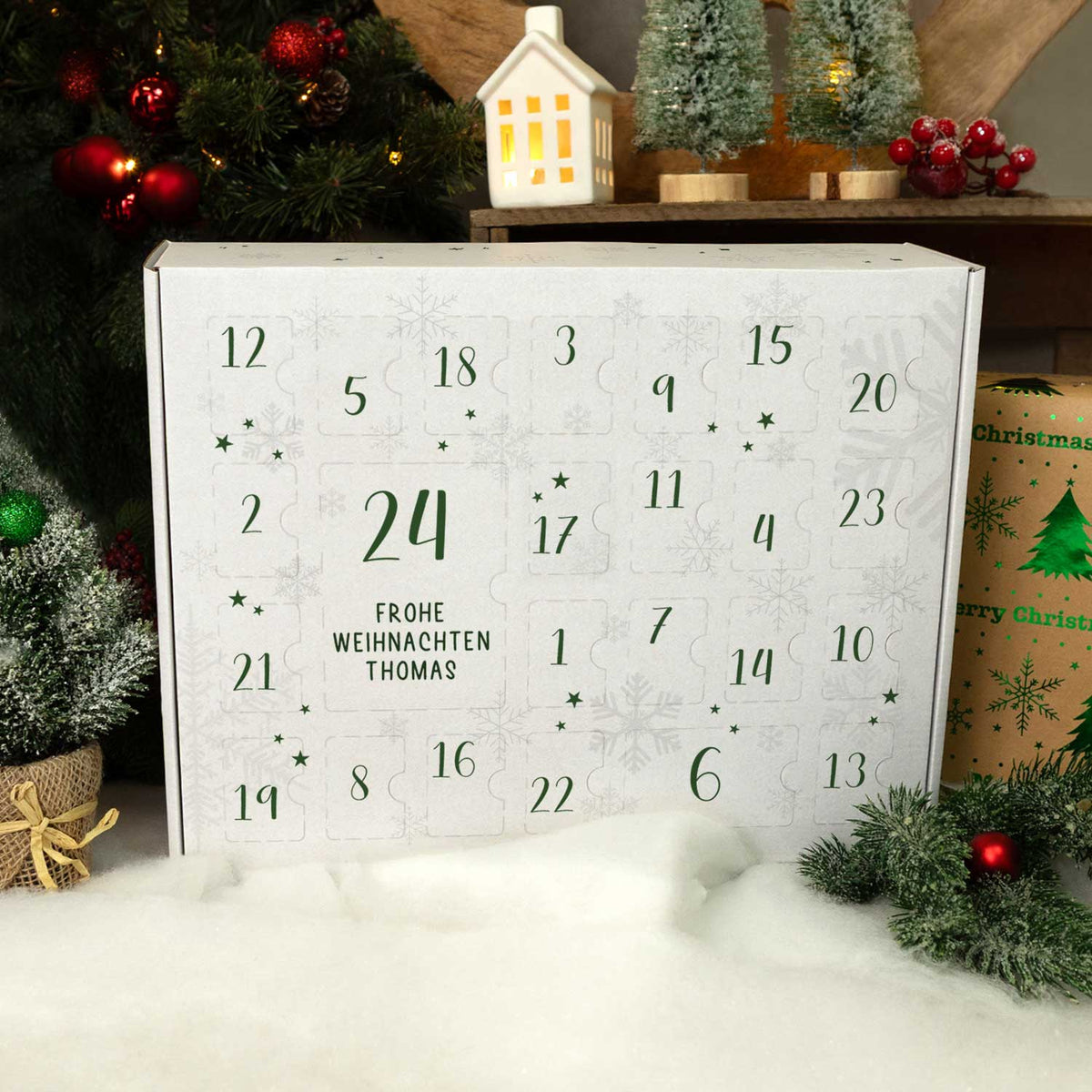 Gepersonaliseerde DIY-adventskalender „Cijfers“ – 4 kleuren