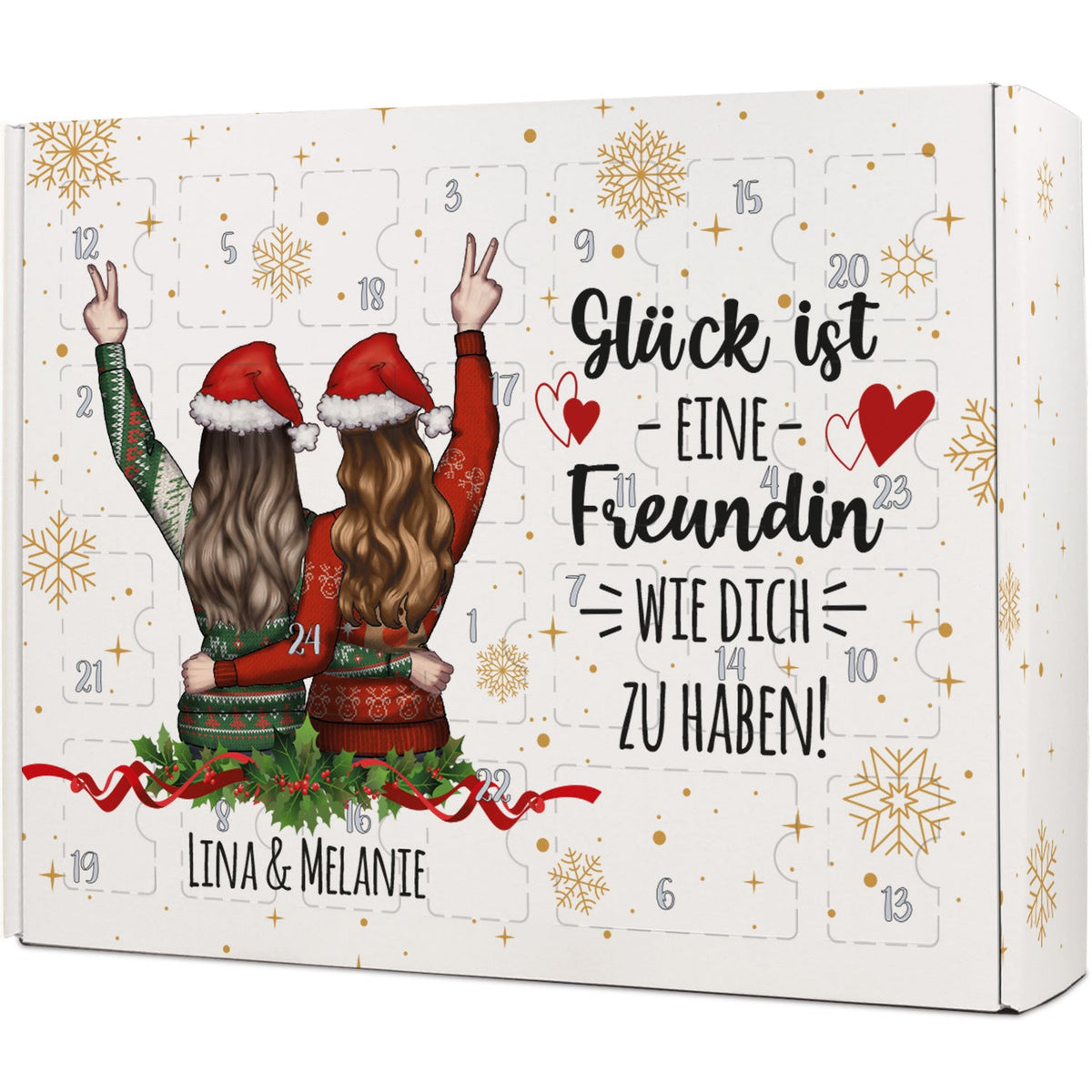 Gepersonaliseerde DIY-adventskalender „Vriendinnen“ – om zelf te vullen