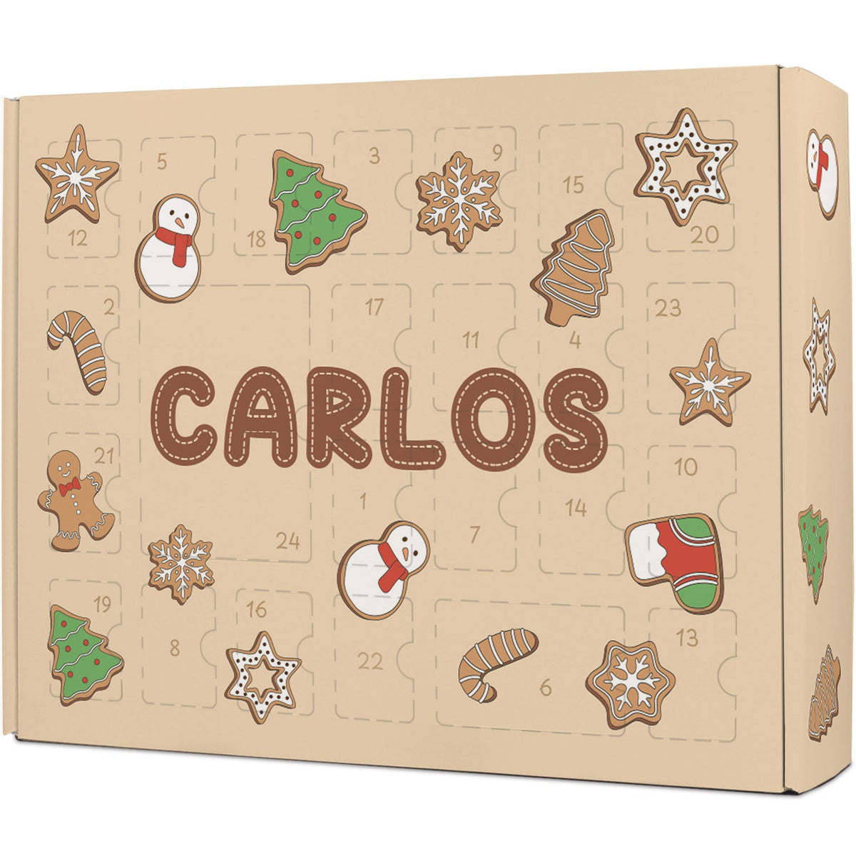 Gepersonaliseerde DIY-adventskalender „Peperkoek“ – om zelf te vullen