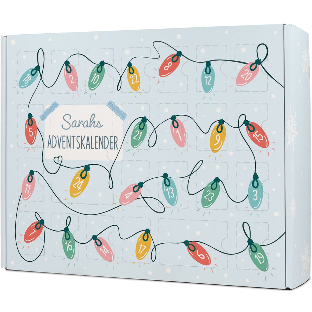 Gepersonaliseerde DIY-adventskalender „Lichtslinger“ – om zelf te vullen