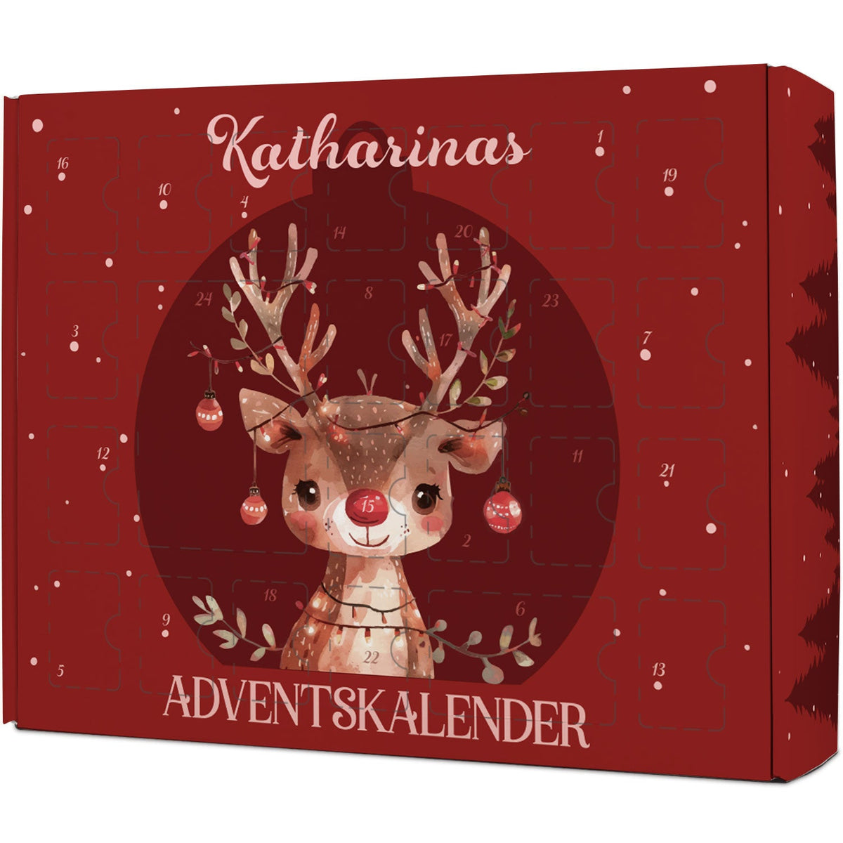 Gepersonaliseerde DIY-adventskalender „Rendier“ – om zelf te vullen