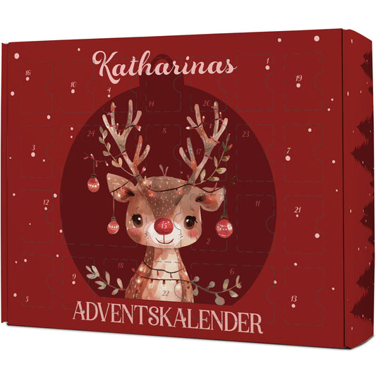 Gepersonaliseerde DIY-adventskalender „Rendier“ – om zelf te vullen