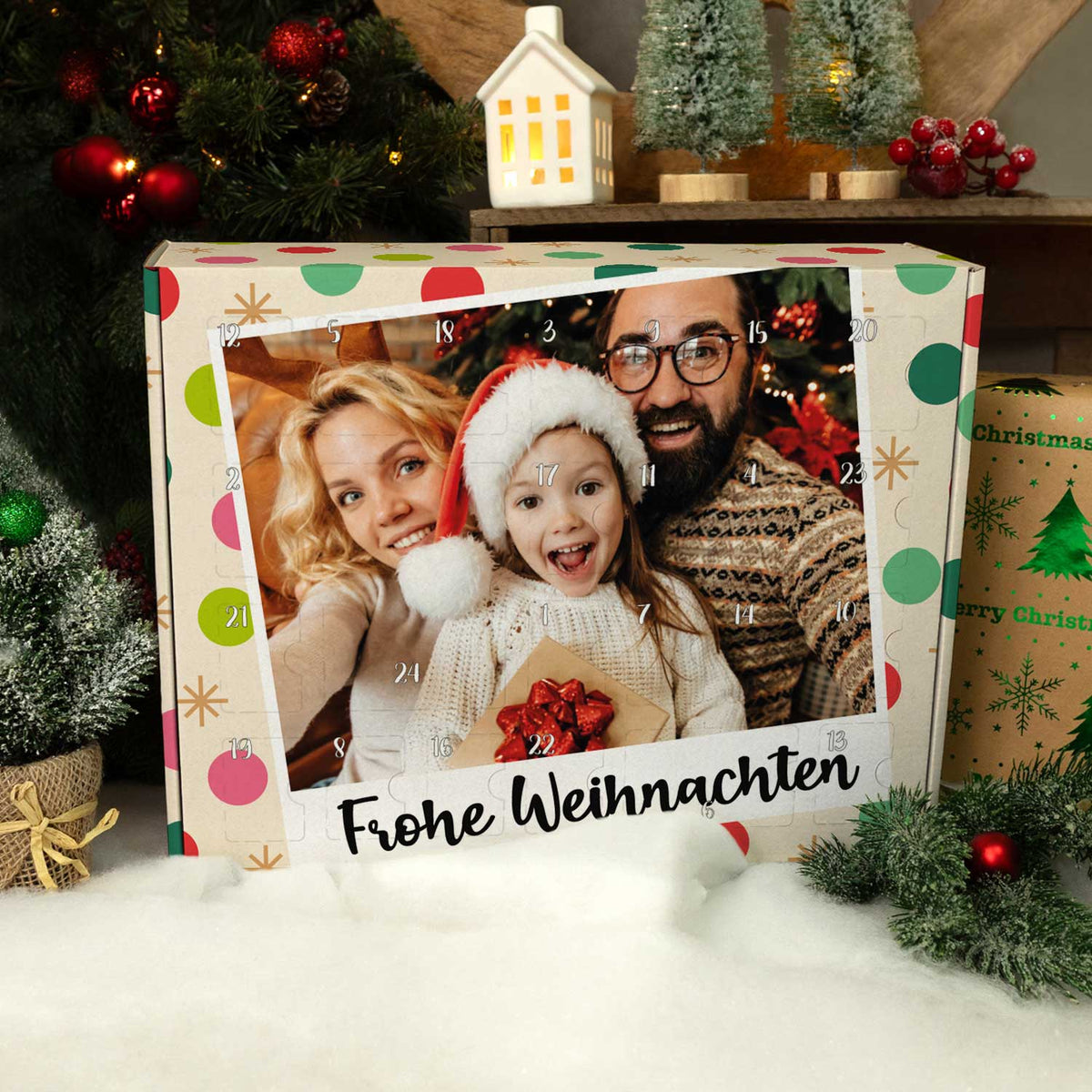 Personalisierter Foto-Adventskalender Retro zum Befüllen