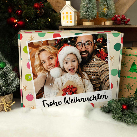 Personalisierter Foto-Adventskalender Retro zum Befüllen
