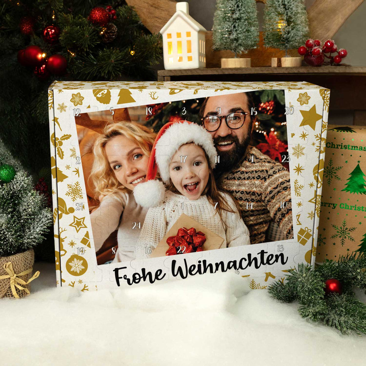 Gepersonaliseerde foto-adventskalender „Retro“ – om zelf te vullen