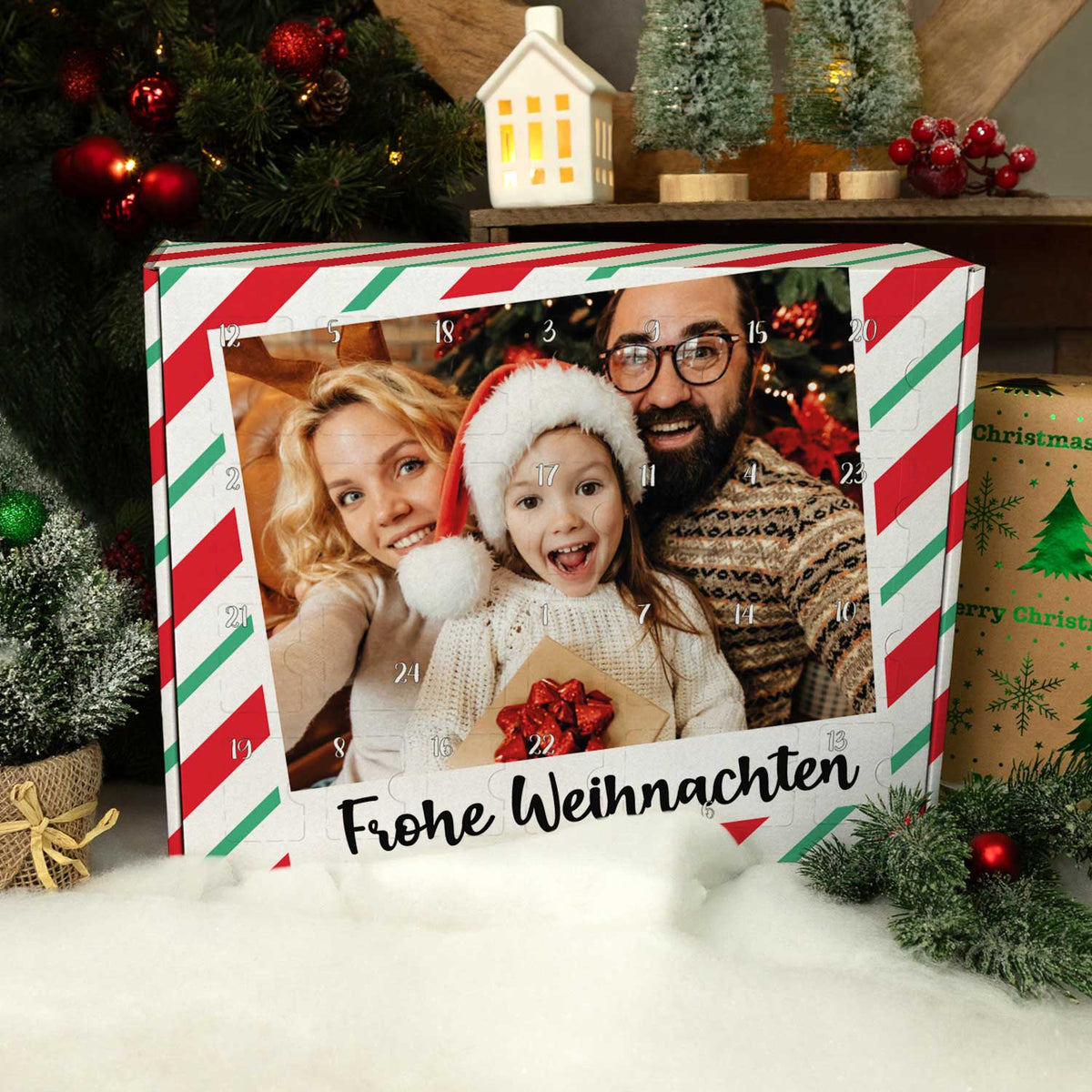 Gepersonaliseerde foto-adventskalender „Retro“ – om zelf te vullen
