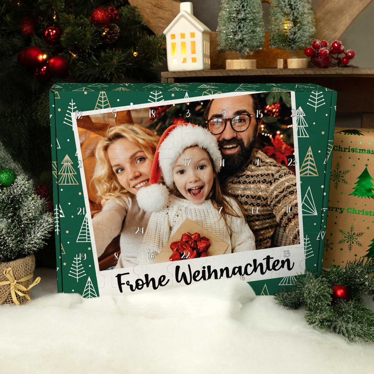 Gepersonaliseerde foto-adventskalender „Retro“ – om zelf te vullen
