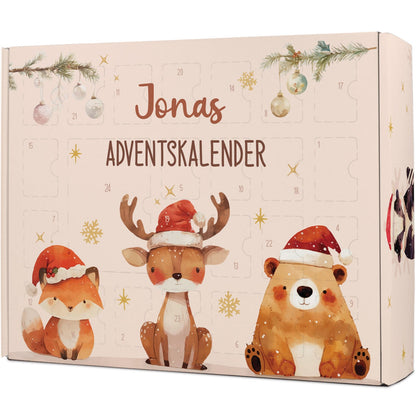 Gepersonaliseerde DIY-adventskalender „Wintertrio“ – om zelf te vullen