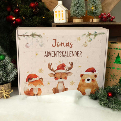 Personalisierter DIY-Adventskalender Wintertrio zum Befüllen