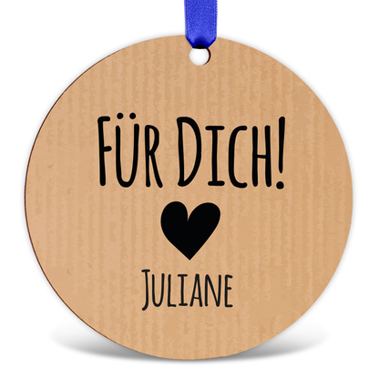 Geschenkanhänger aus Holz Für dich mit Wunschnamen