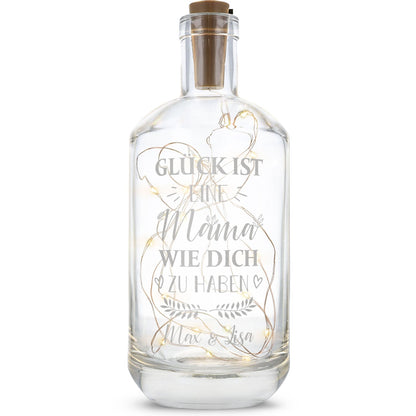 LED-Flaschenlicht „Glück ist eine Mama wie dich zu haben“ – Hauptansicht