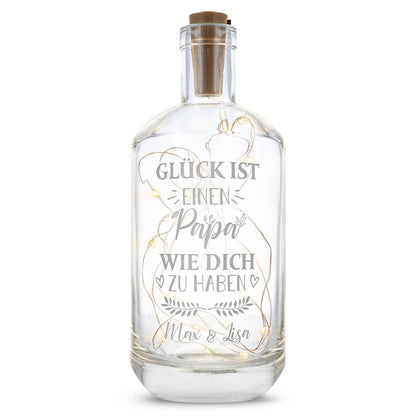 LED-Flaschenlicht „Glück ist einen Papa wie dich zu haben“ – Hauptansicht