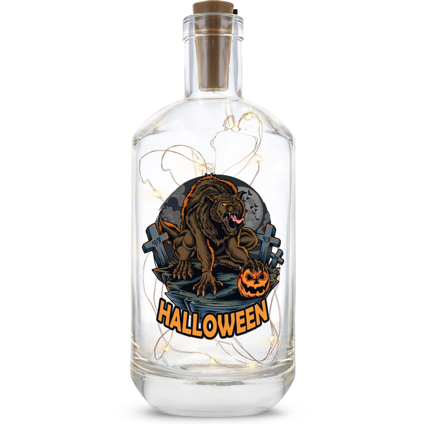 Halloween-Flaschenlicht „Werwolf I“ mit LED-Lichterkette