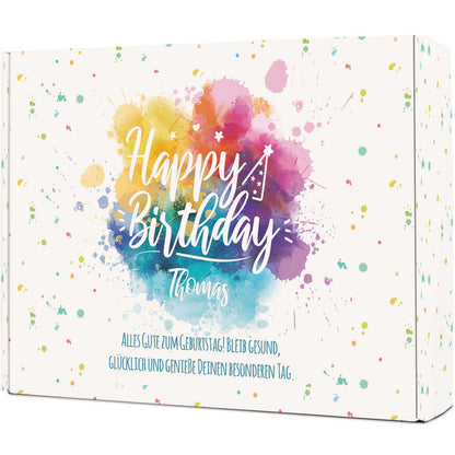 Cadeaudoos Color Splash met eigen tekst – vooraanzicht