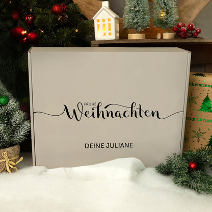Personalisierte DIY-Geschenkbox „Frohe Weihnachten“ – Wunschtext
