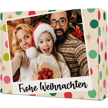 Gepersonaliseerde cadeaudoos Retro-foto in bont – vooraanzicht