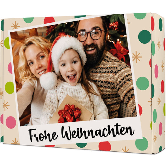 Gepersonaliseerde cadeaudoos Retro-foto in bont – vooraanzicht