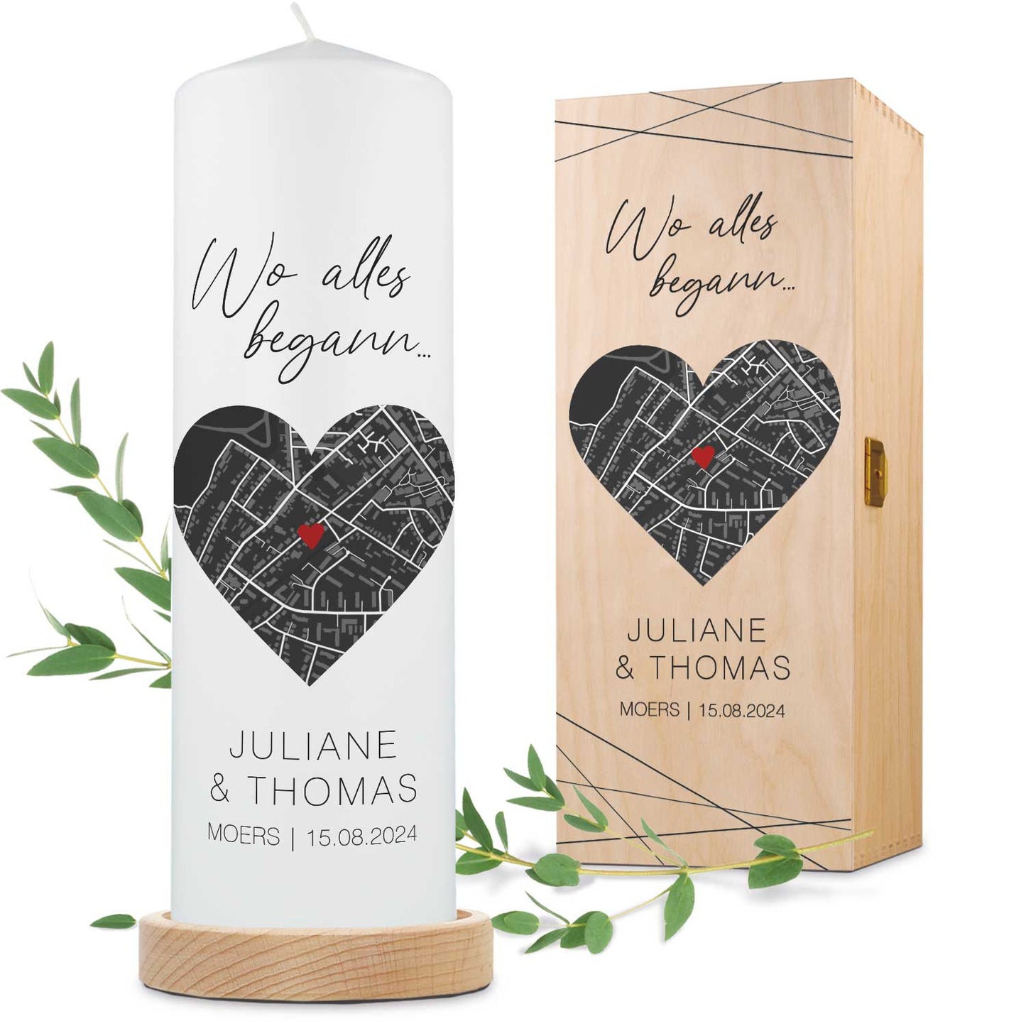 Kerze „Wo alles begann“ – Druckdetail